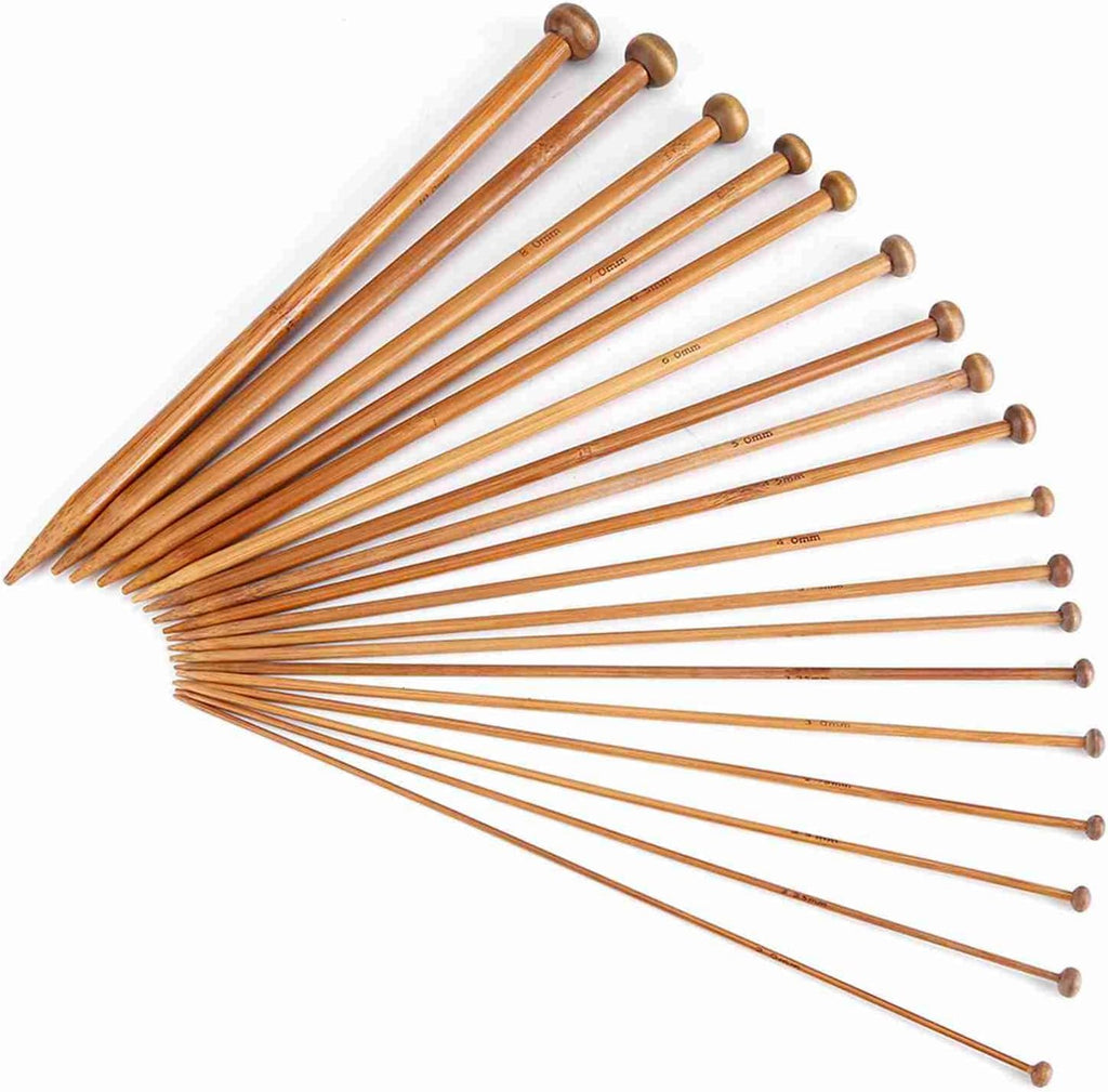 Luocute Knitting Needles Set 18 Sizes Single Pointed