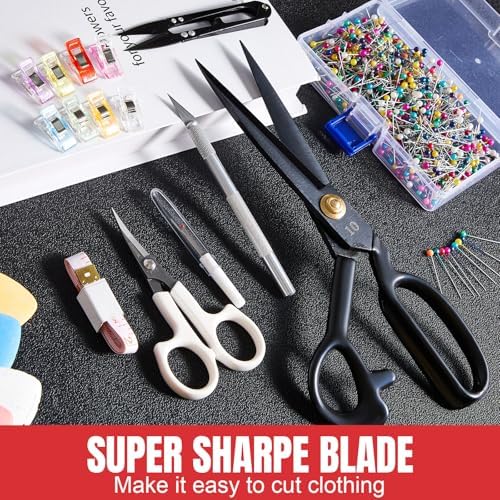 Lasnten 10'' Fabric Scissors Heavy Duty Sewing Scissors for Fabric