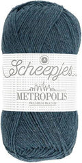 Scheepjes Metropolis Yarn 50 g - 008 Beirut Blue, Wool/Nylon Blend, 1