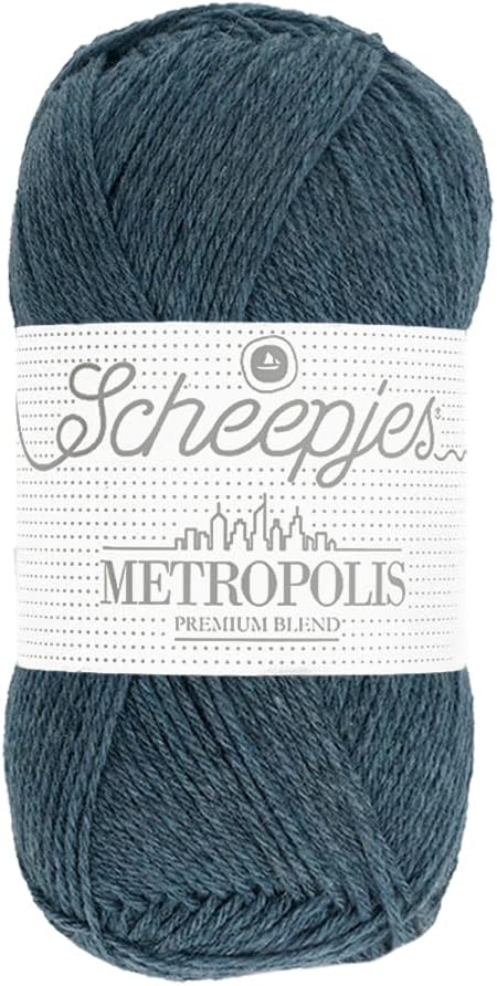 Scheepjes Metropolis Yarn 50 g - 008 Beirut Blue, Wool/Nylon Blend, 1