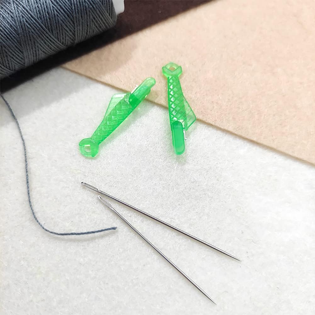 Surakey 20 Pcs Sewing Machine Needle Inserters Threader Fish Type