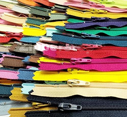 50 Pieces Nylon Coil YKK Zippers for Tailor Sewing Crafts 25 Colors