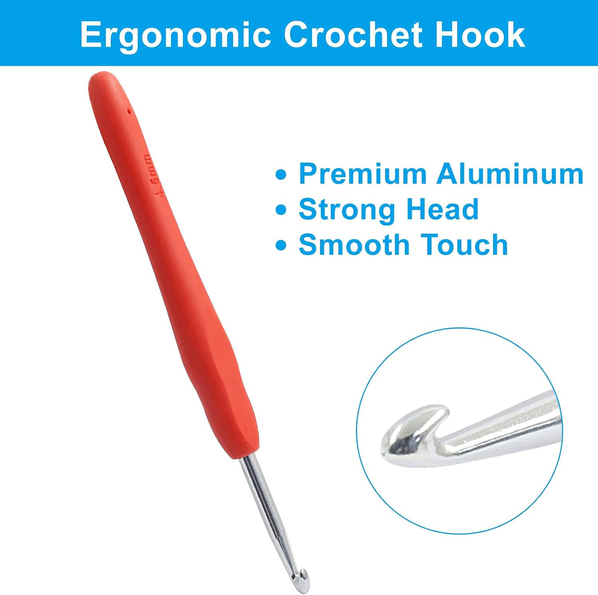 Biaungdo 4.5mm Crochet Hook, Ergonomic Yarn Crochet Hooks