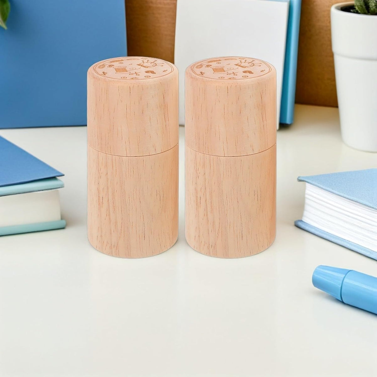 2pcs Portable Wooden Needle Case Holder for Embroidery Sewing