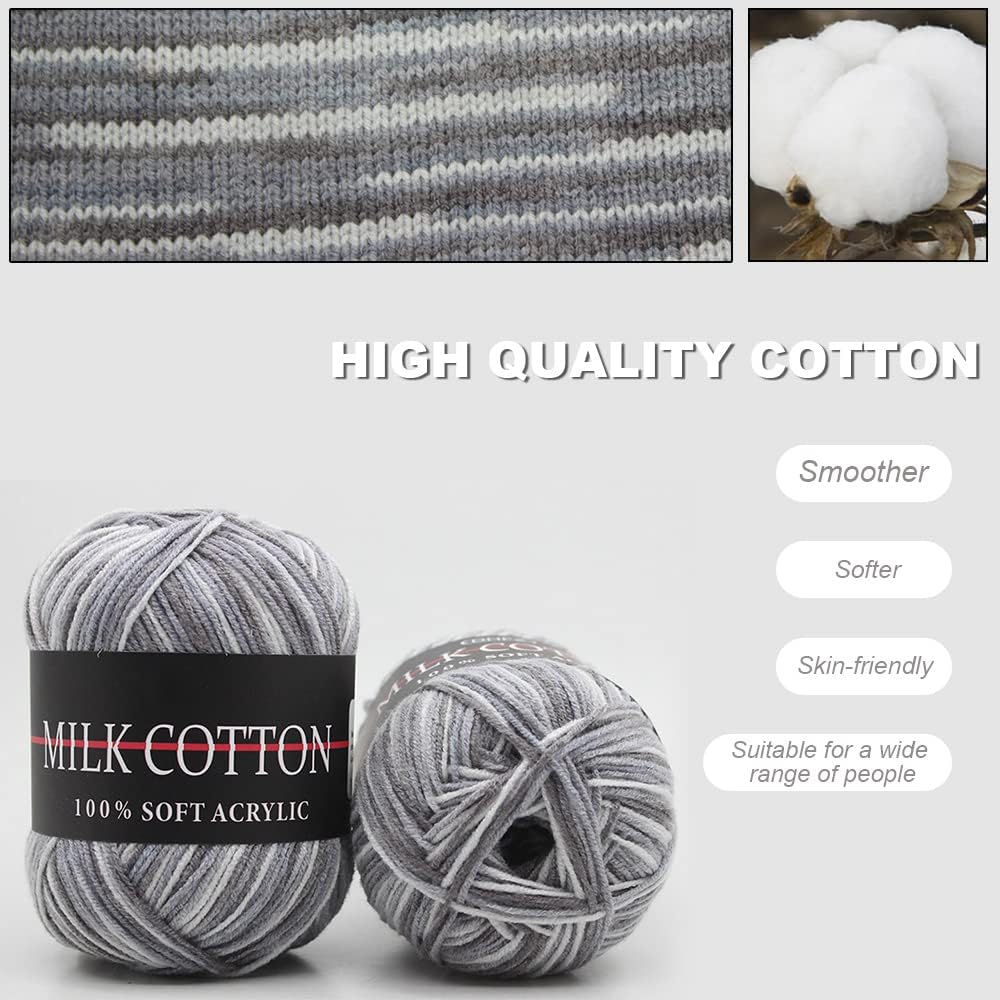 6 Rolls 50g Acrylic Yarn Skeins, Soft Yarn for Crocheting and Knitting