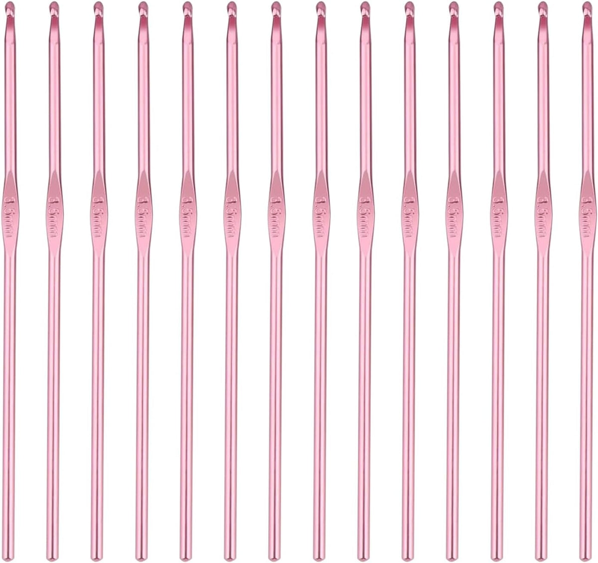 HEYLEAYAR 3.5MM Aluminum Crochet Hooks 14PCS, Aluminum Crochet Needle