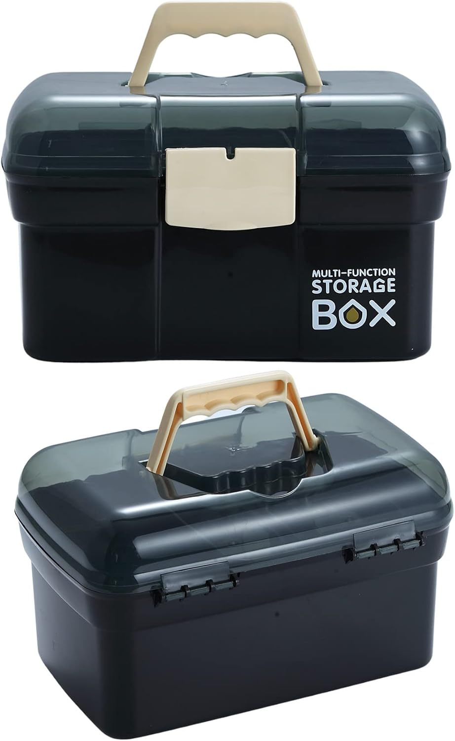 Kinsorcai 11'' Plastic Box Organizer with Removable Tray, Sewing
