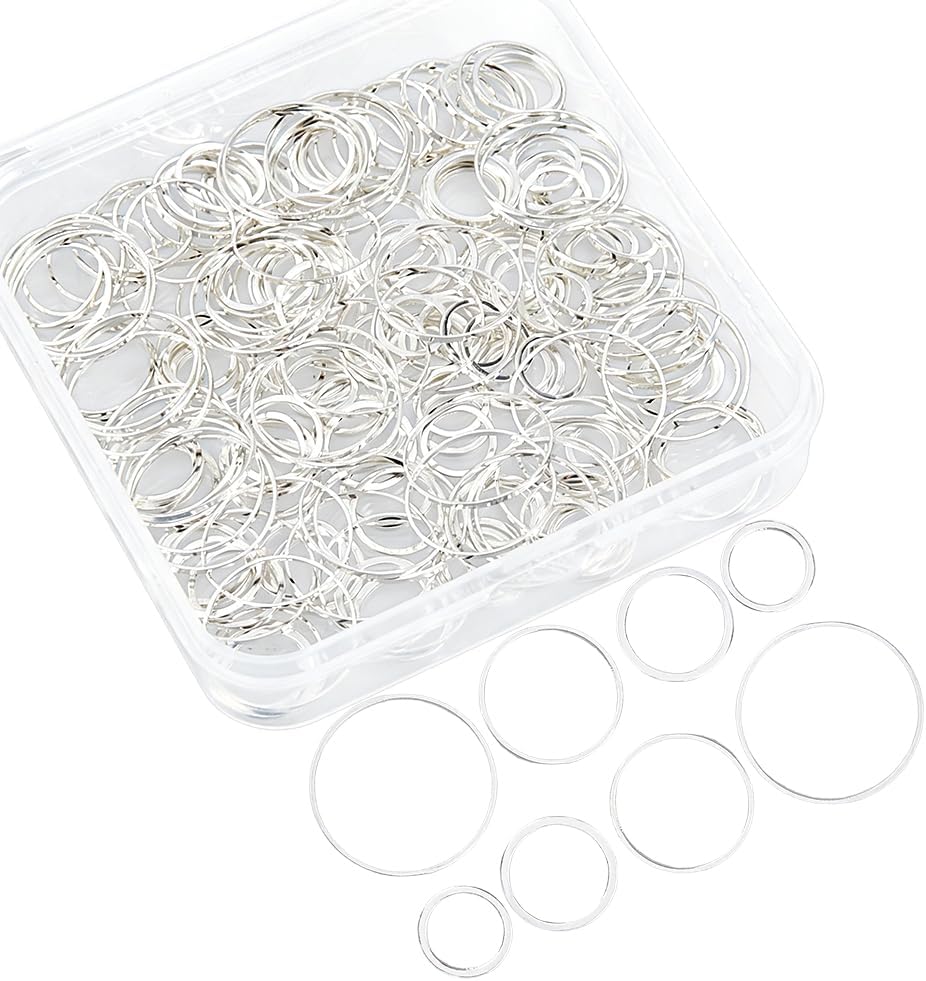 TNKBREEZE 200Pcs 4 Styles Metal Stitch Markers Brass Round Stitch