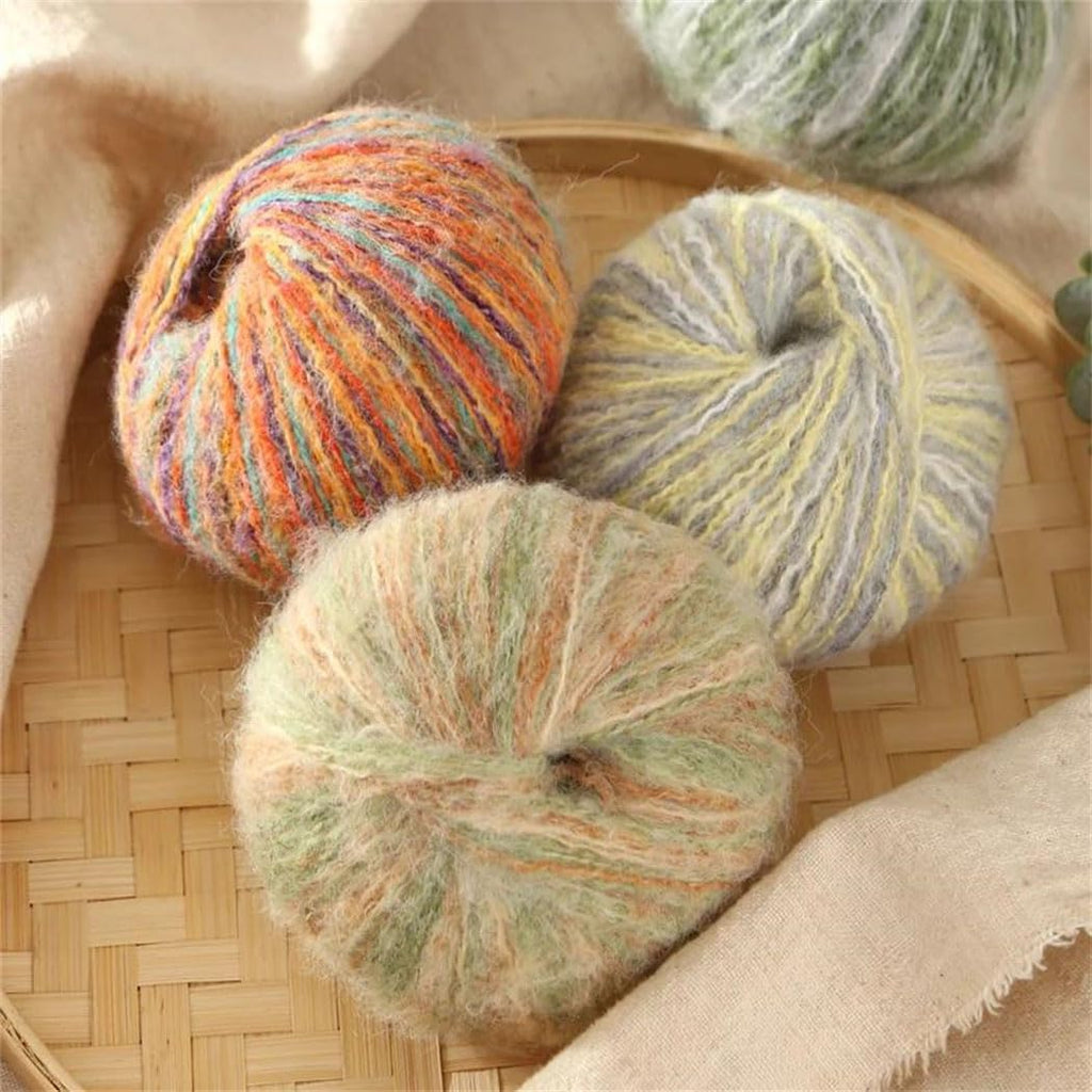 300G 6-Piece Gradient Wool Acrylic Blend Yarn For Knitting And Crochet