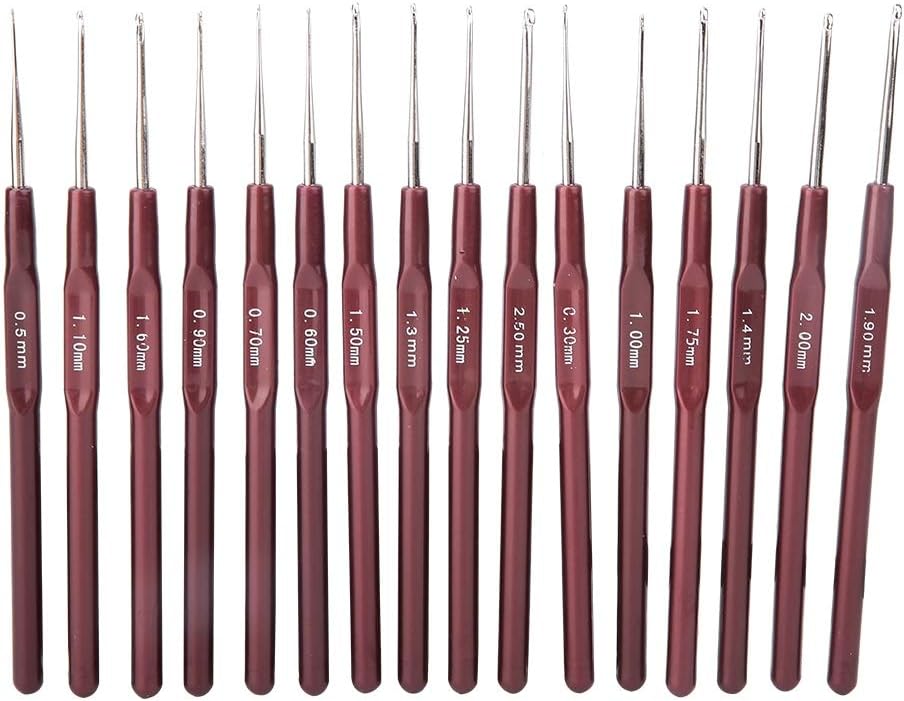 Crochet Hook Set,Stainless Steel Crochet Needle,Small Extra Fine Lace