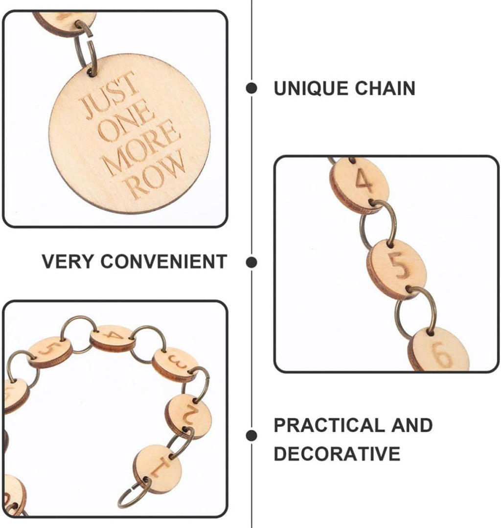 VILLCASE 2pcs Wooden Knitting Marker Chains Numbered Stitch Markers