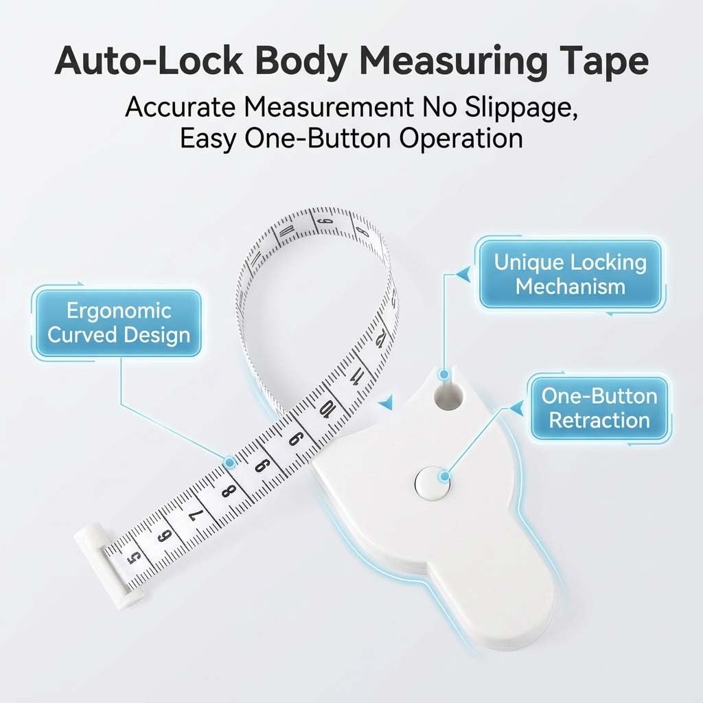Body Measuring Tape Set, 60in/150cm, Automatic Retractable Tape