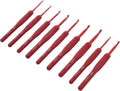 Omabeta Crochet Hooks Set 9pcs Red Ergonomic Silicone Grip Needles for