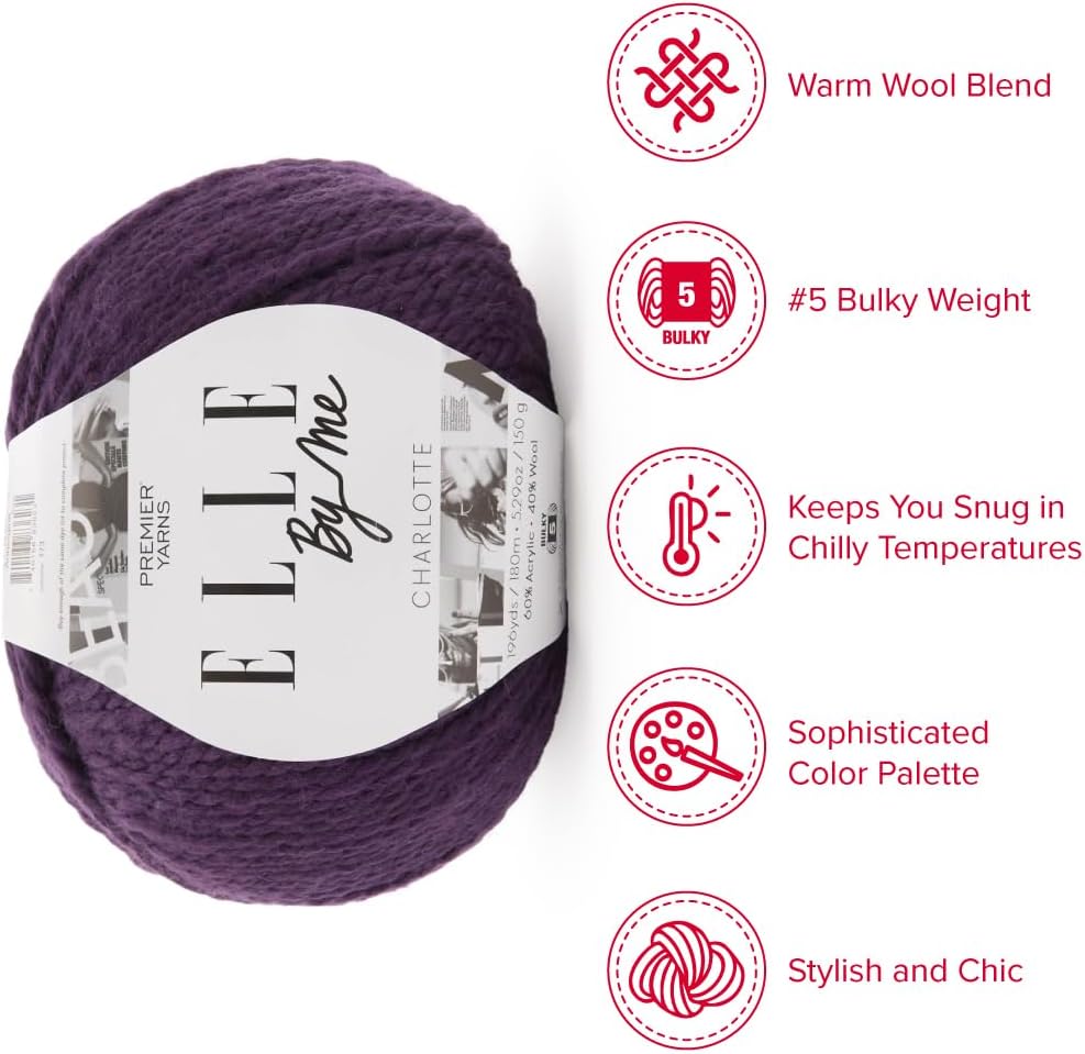 Premier Yarns ELLE by Me Charlotte, Bulky Yarn for Crocheting and