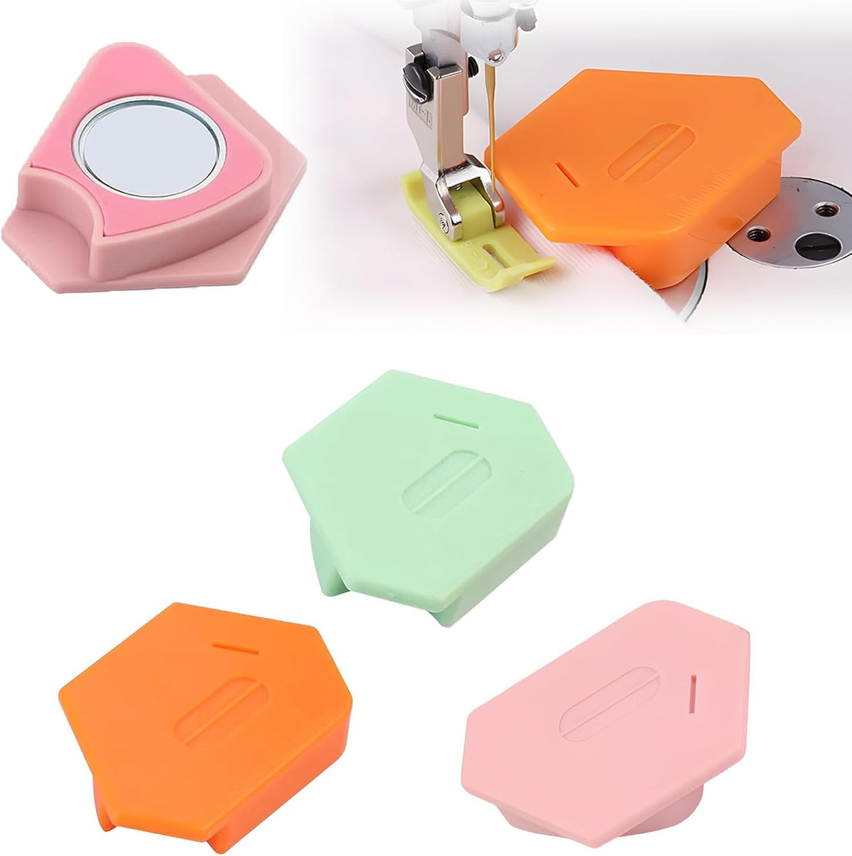 Anytin 3PCS Magnetic Seam Guide for Sewing Machine,Polygonal