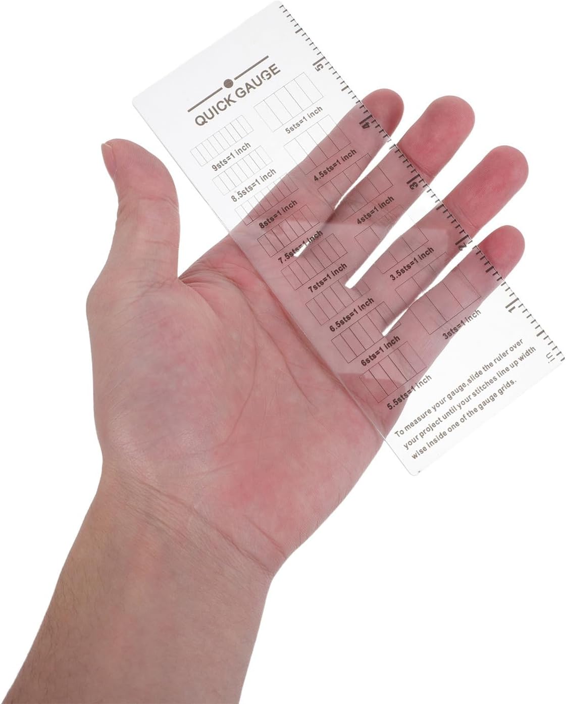 3pcs Knitting Gauge Ruler for Needles and Crochet Hooks, Acrylic Tool