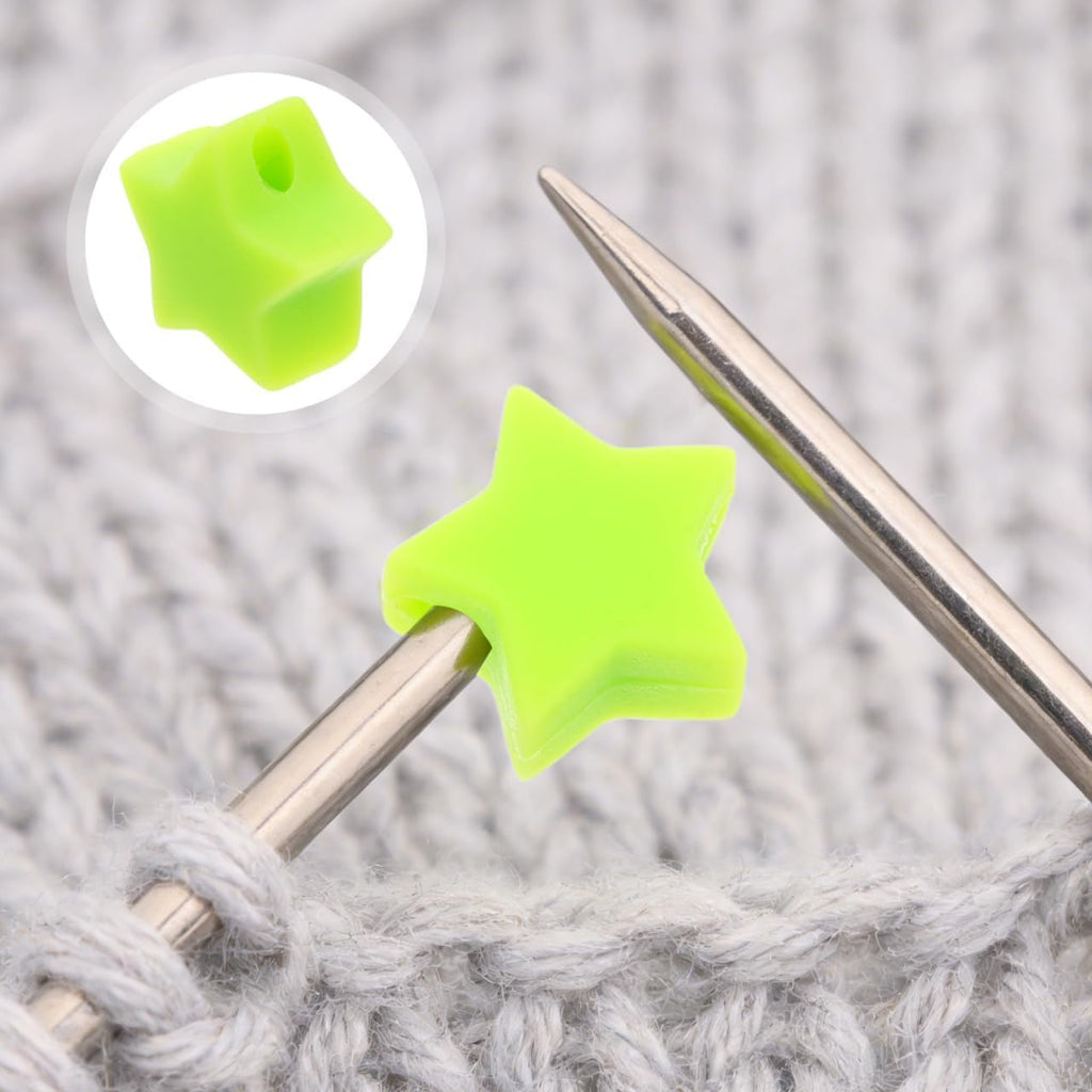 OATIPHO 10pcs Star Knitting Needle Stoppers Silicone End Caps