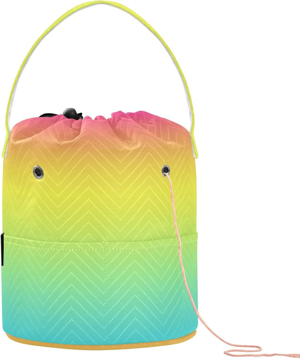 YETTASBIN Gradient Color Yarn Storage Bag, Large Crochet Knitting Bag