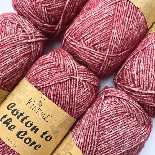 Cotton to The Core #3 DK Cotton Yarn, 6-Pack (852Yds/300G), Cherry red