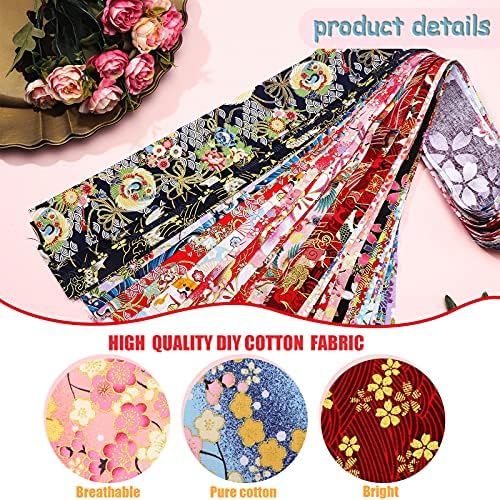 Tegeme 40 Pcs Japanese Jelly Fabric Strips for Quilting 2.55"