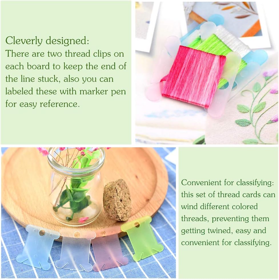 LOKUNN Embroidery Floss Bobbins 100 PCS Embroidery Floss Organizer
