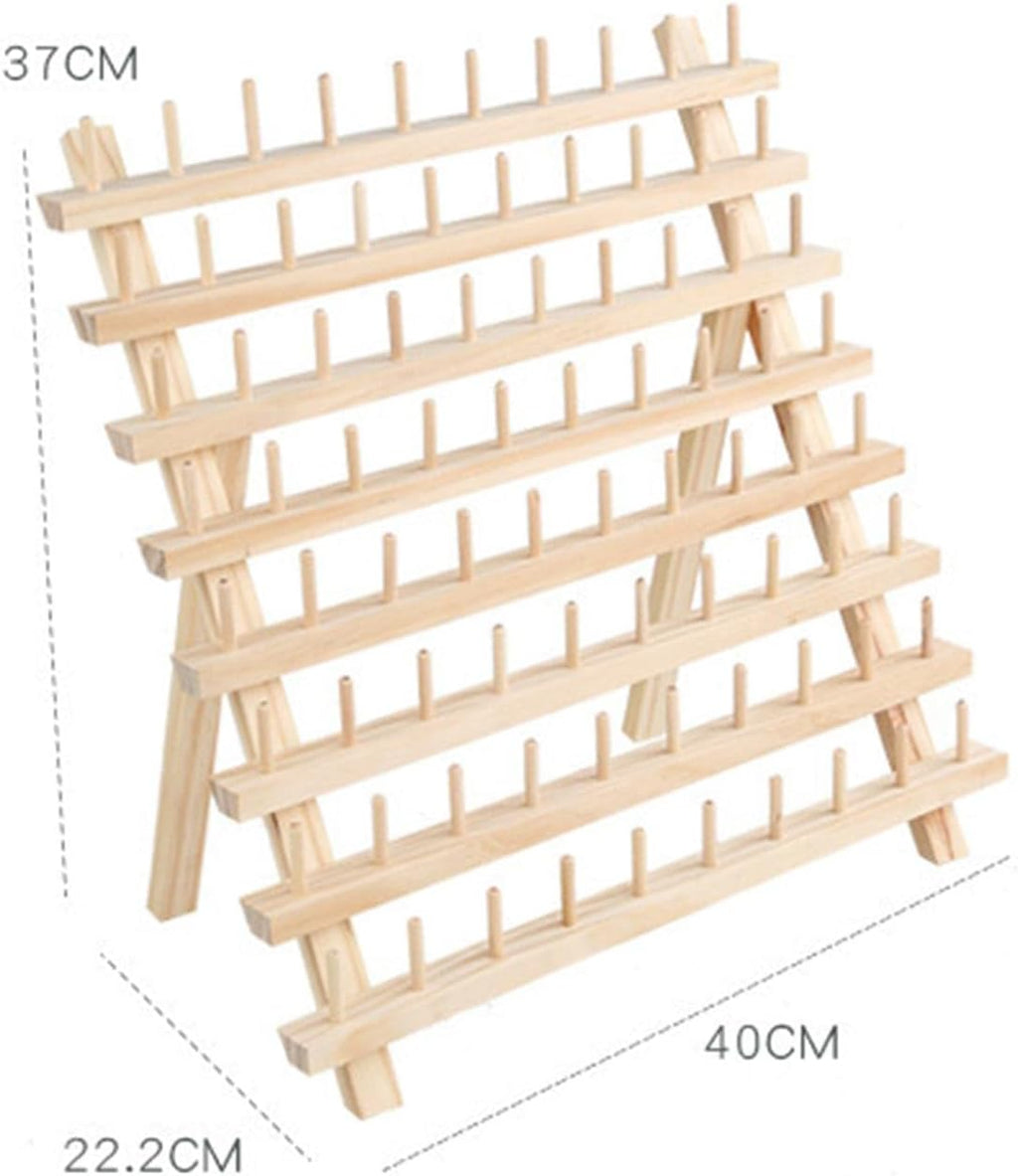 Wooden Thread Storage Rack for 80 Spools - Ideal for Sewing and