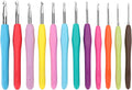 Adfaga 12Pcs Ergonomic Crochet Hooks Set with Soft TPR Handle Aluminum