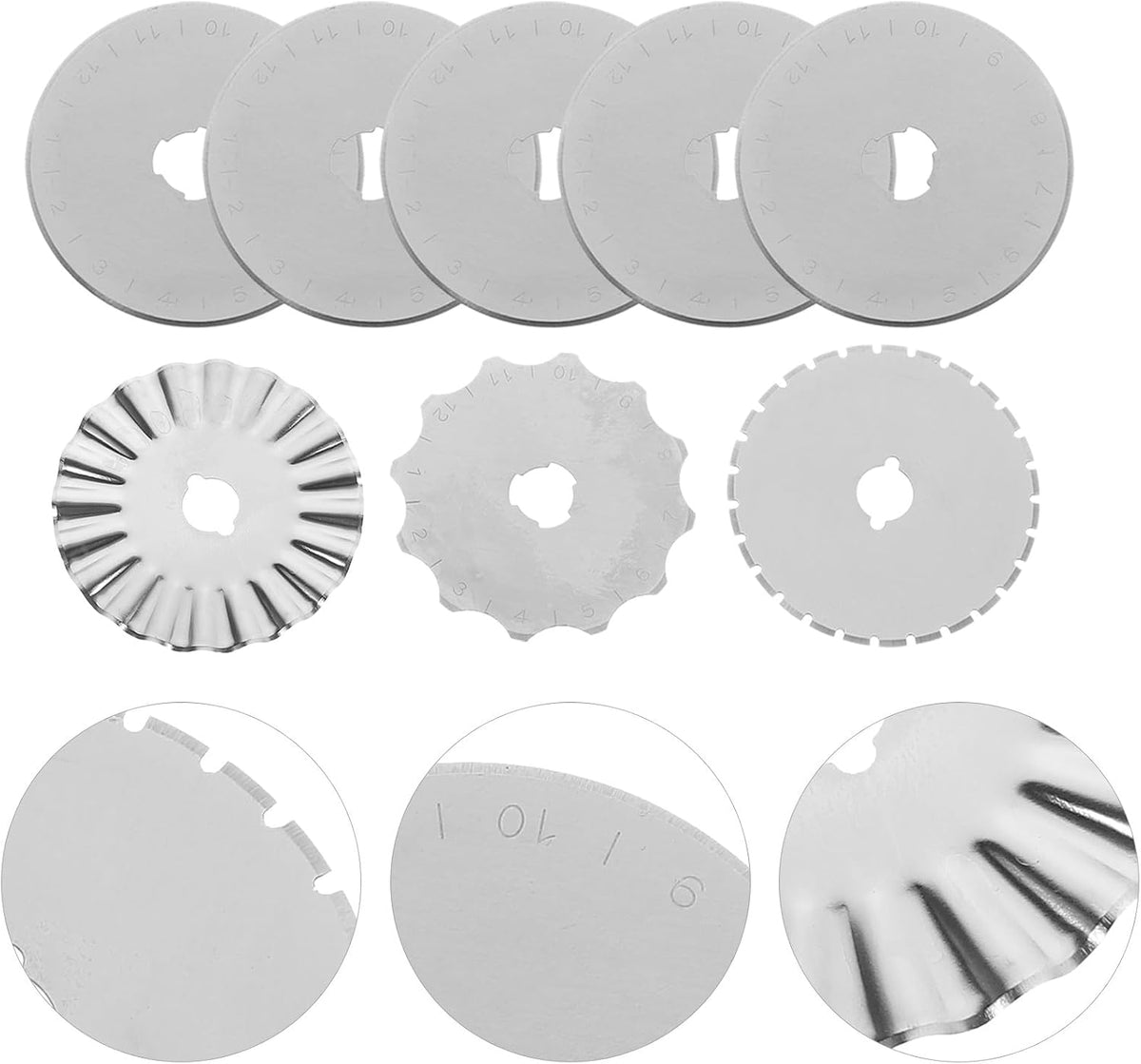 10pcs Rotary Cutter Blades for Quilting and DIY Projects Steel