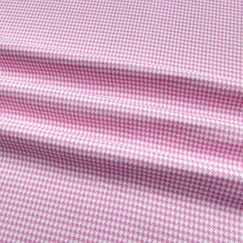 Comfy Flannel Houndstooth Pink, Fabric by the Yard