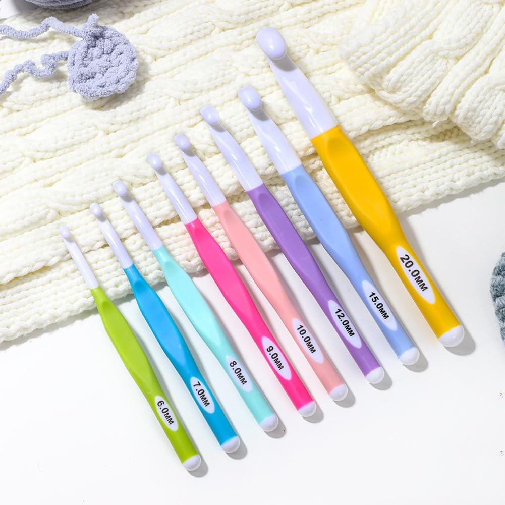 Large Sizes Crochet Hooks 4 pcs Long Crochet Needles QLRFFLJOY 10mm