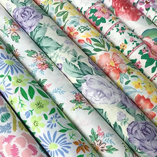 8pcs 18 x 22inches (46x56cm) Floral Cotton Fabric Small Flower Pattern