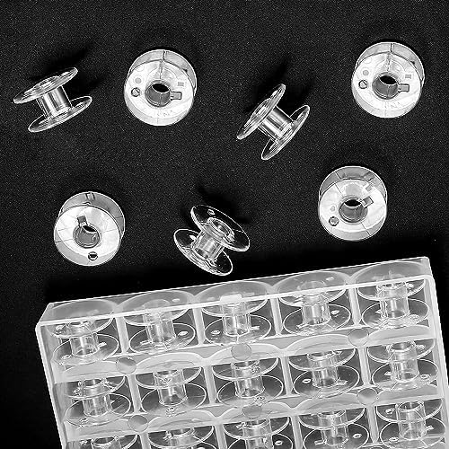 2 Pcs Transparent Bobbin Box,Machine Bobbin Organizer Plastic Case