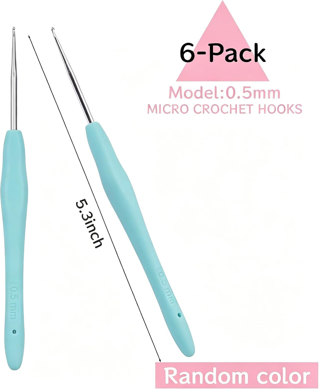 6Pcs Small Size Crochet Hooks,0.5Mm Micro Needles | Steel Lace