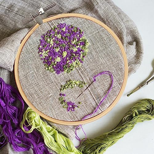 18 PCS Bamboo Embroidery Hoops Set, 8 Inch Adjustable Cross Stitch