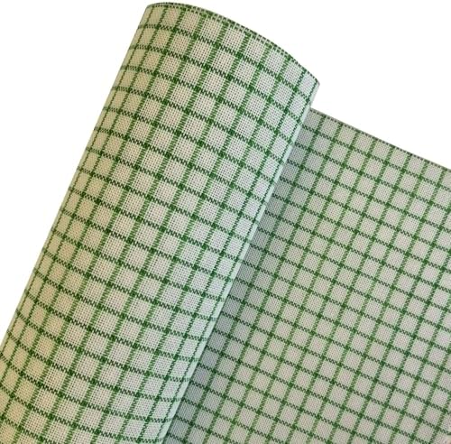 25 Count Easy Count Cross Stitch Fabric, White with Green
