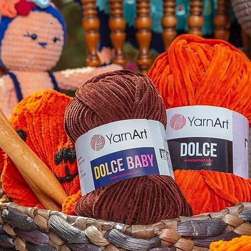 YarnArt Dolce Baby – Soft Chenille Velvet Yarn, 50g (1.76 oz), 93 yds