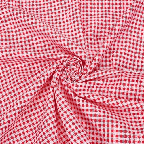 PH PandaHall Gingham Fabric Plaid Cotton Fabric 62.9 Inch Wide Red