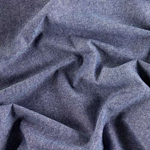 Kaufman Essex Yarn Dyed Linen Blend Denim-Blue, Fabric by the Yard