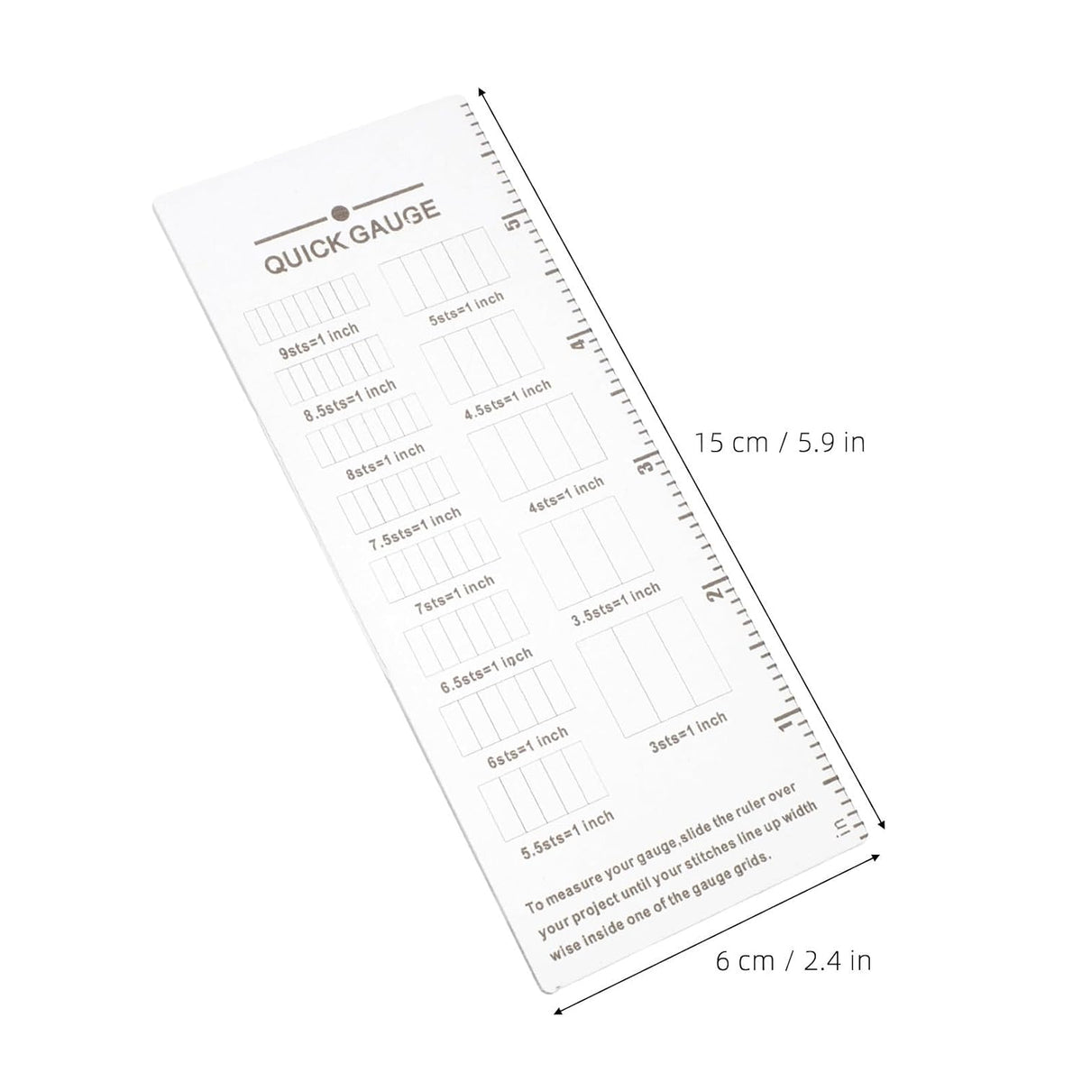 3pcs Knitting Gauge Ruler Crochet Measure Tool Quick Inch Scale
