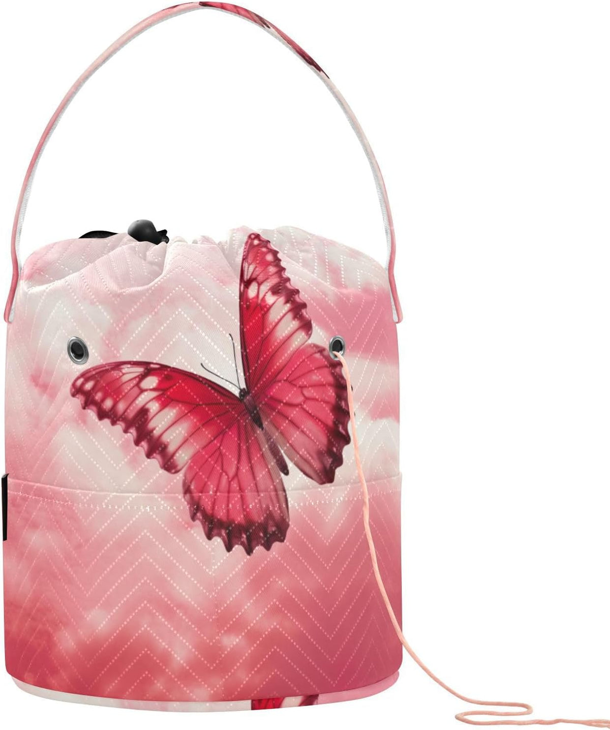 YETTASBIN Butterfly Yarn Storage Bag, Large Crochet Knitting Bag