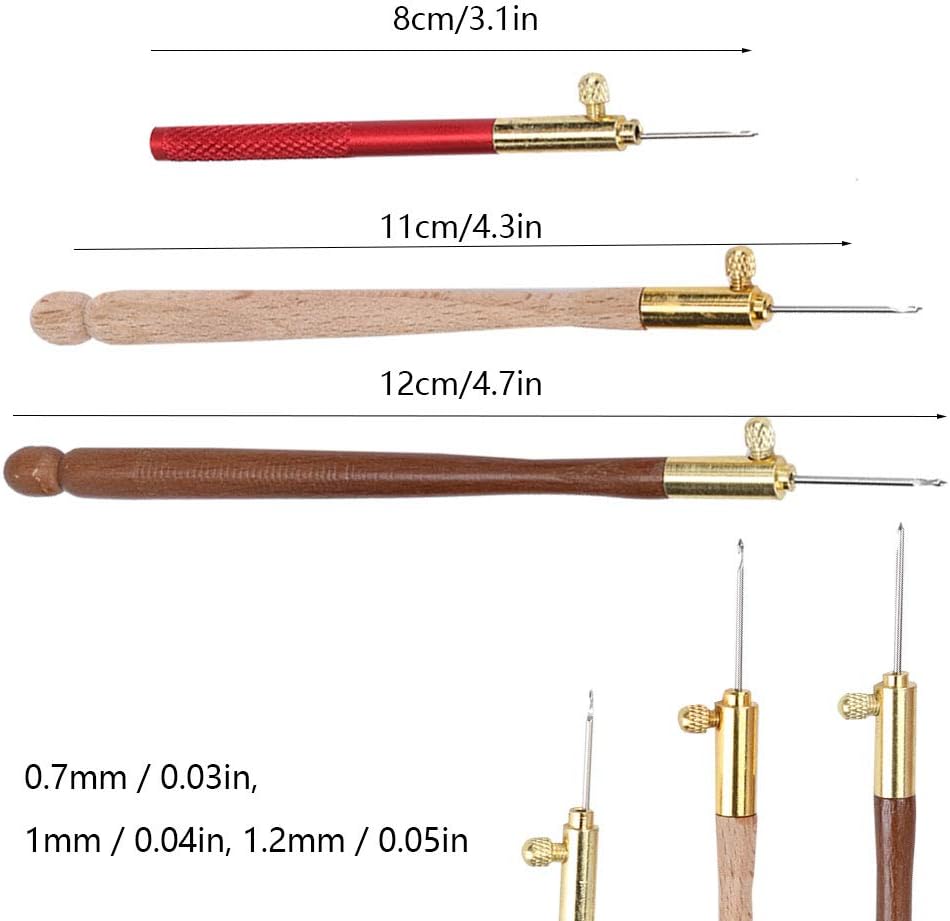 Ergonomic Tambour Crochet Hook Beech Wood, 12 PCS