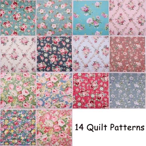 Nodsaw Retro Floral 10-Inch Cotton Precut Squares – 42 Pack