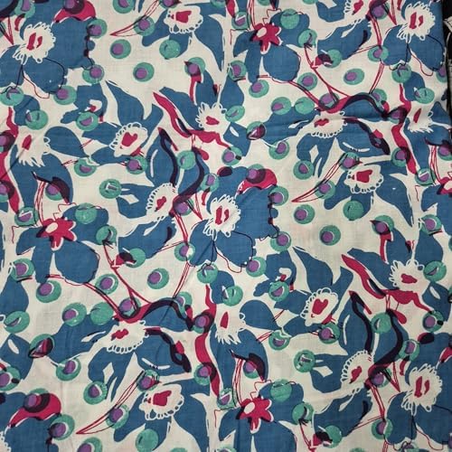 100% Cotton Fabric by The Yard - Hand Block Print 42” Width Precut