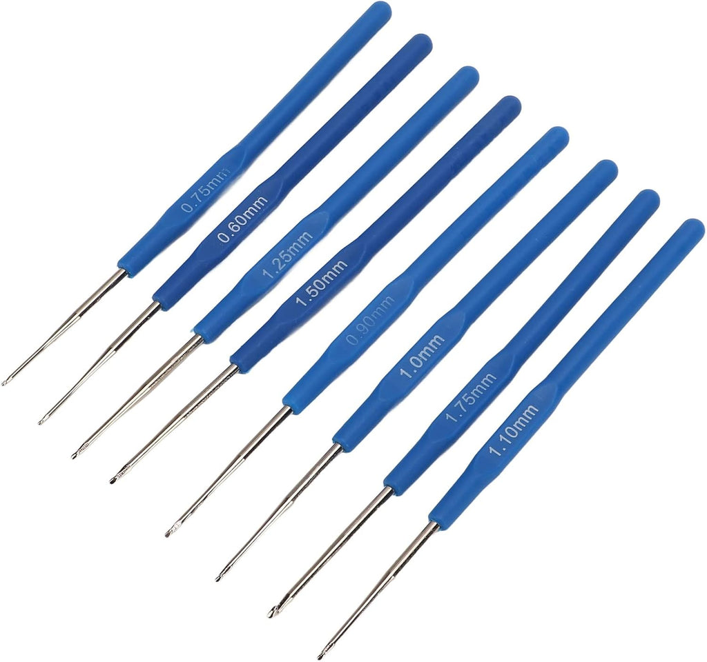 8 Pieces of Crochet Hooks DIY Yarn Weave Tools, Small Sizes 0.6mm to