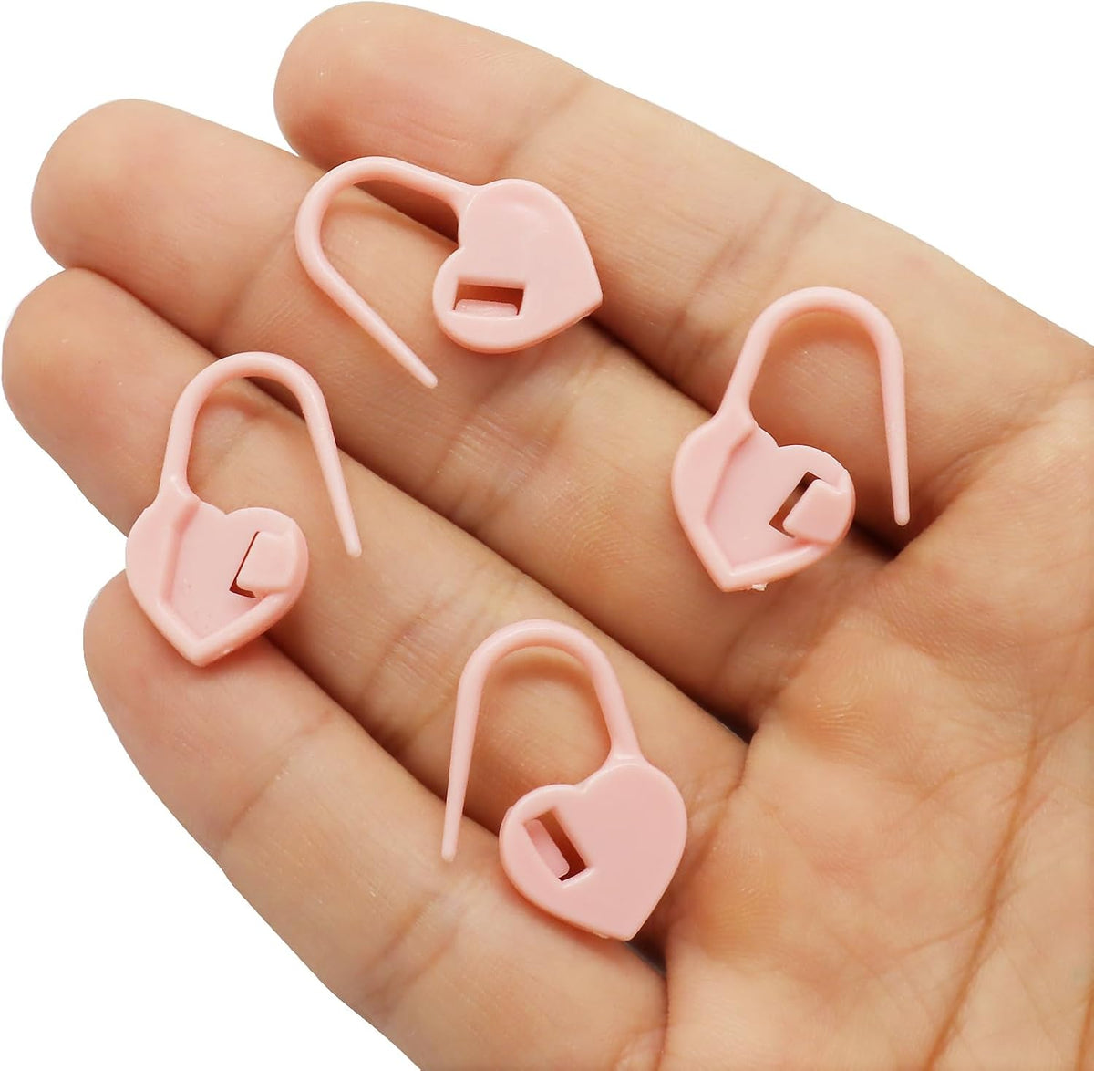 Coufce 200 Pcs Pink Heart Stitch Markers for Crocheting