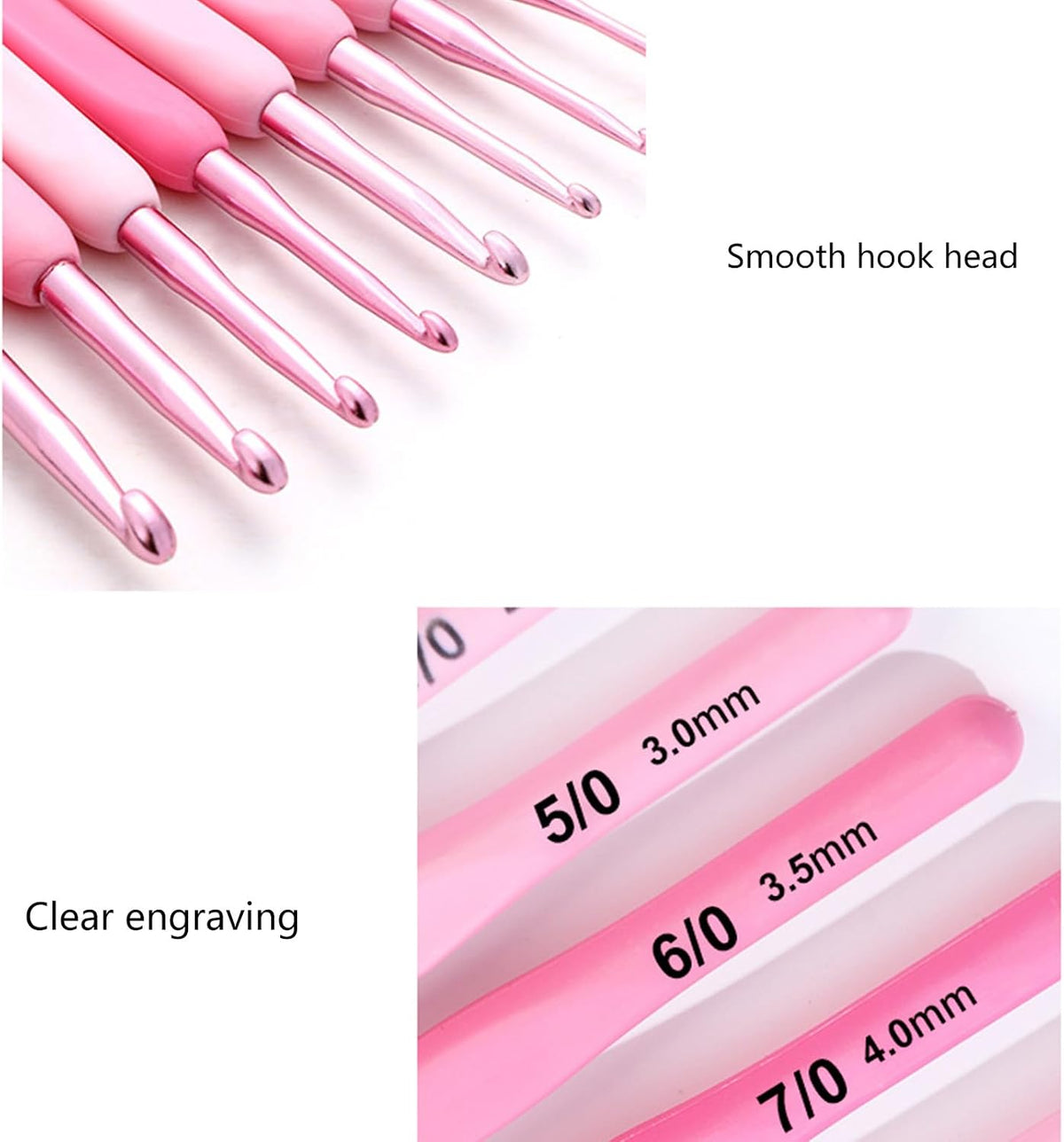 8Pcs Ergonomic Crochet Hook with Storage Case and Knitting Accessories