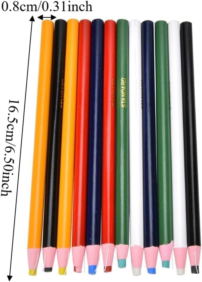 Anu Limen 12-Piece Sewing Crayons Set,6-Color Tailor Chalk Marking