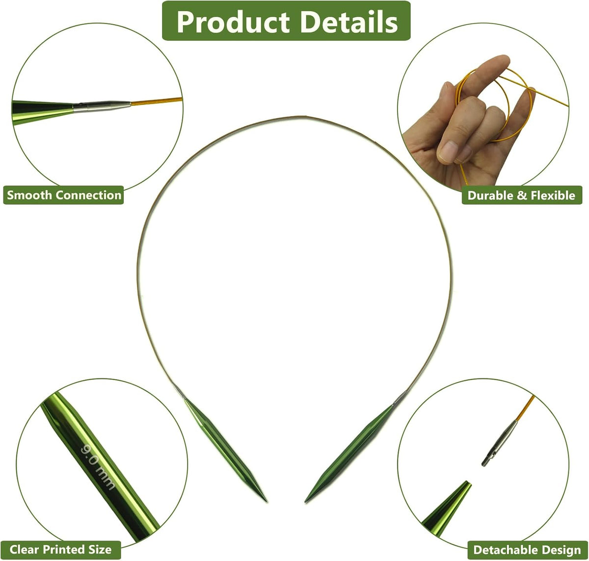 LYMIGER 13 Pairs Interchangeable Circular Knitting Needles Set, 4in