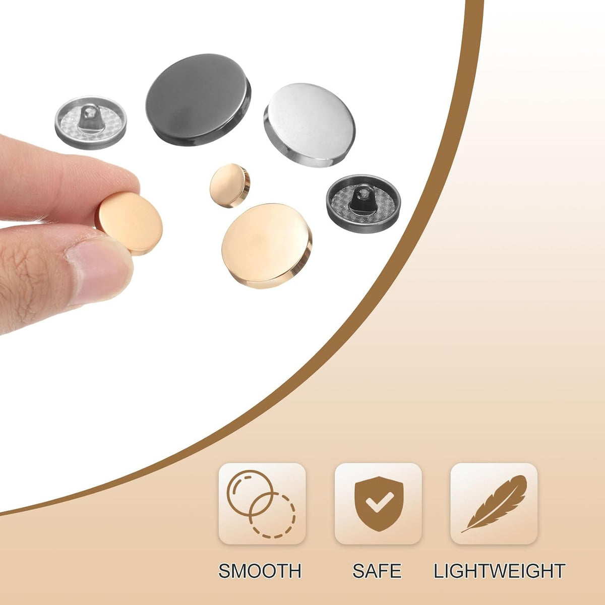HARFINGTON 15pcs Metal Round Buttons 20mm Zinc Alloy Shank Flat Sewing