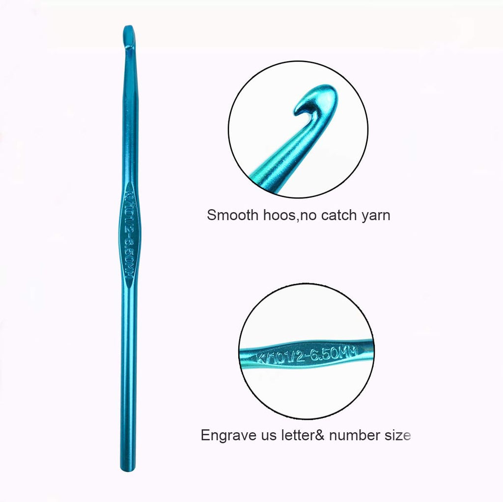 Weabetfu Aluminum Crochet Hook,Soft Grip Crocheting Hooks for Knitting